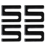 Wire Shelving S Hooks, Metal, Black, 4 Hooks-pack