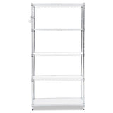 5-shelf Wire Shelving Kit With Casters And Shelf Liners, 36w X 18d X 72h, Silver