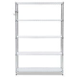 5-shelf Wire Shelving Kit With Casters And Shelf Liners, 48w X 18d X 72h, Silver