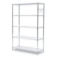 5-shelf Wire Shelving Kit With Casters And Shelf Liners, 48w X 18d X 72h, Silver