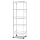 Nsf Certified 6-shelf Wire Shelving Kit, 48w X 18d X 72h, Black Anthracite