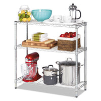 Residential Wire Shelving, Three-shelf, 36w X 14d X 36h, Silver