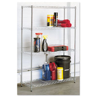 Residential Wire Shelving, Four-shelf, 36w X 14d X 54h, Silver