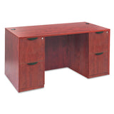 Alera Valencia Series Straight Desk Shell, 59.13w X 29.5d X 29.63h, Medium Cherry