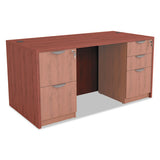 Alera Valencia Series Straight Desk Shell, 59.13w X 29.5d X 29.63h, Medium Cherry