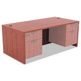 Alera Valencia Series Straight Desk Shell, 59.13w X 29.5d X 29.63h, Medium Cherry