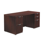 Alera Valencia Series Straight Front Desk Shell, 65w X 29.5d X 29.63h, Mahogany