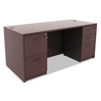 Alera Valencia Series Straight Front Desk Shell, 65w X 29.5d X 29.63h, Mahogany