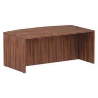 Alera Valencia Bow Desk Shell, 71w X 35.5d To 41.38d X 29.63h, Medium Cherry