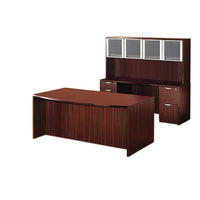 Alera Valencia Bow Front Desk Shell, 71w X 35.5d To 41.38d X 29.63h Mahogany