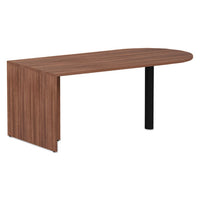 Alera Valencia Series D-top Desk, 71w X 29.5d X 29.5h, Modern Walnut