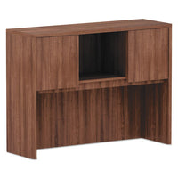 Alera Valencia Series Hutch With Doors, 64.75w X 15d X 35.38h, Mahogany