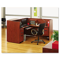 Alera Valencia Series Reception Desk With Counter, 71w X 35.5d X 42.5h,  Cherry