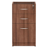 Alera Valencia Series Box-box-file Full Pedestal, 15.63w X 20.5d X 28.5h, Modern Walnut