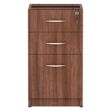 Alera Valencia Series Box-box-file Full Pedestal, 15.63w X 20.5d X 28.5h, Modern Walnut