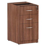 Alera Valencia Series Box-box-file Full Pedestal, 15.63w X 20.5d X 28.5h, Modern Walnut