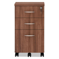 Alera Valencia Series Mobile Box-box-file Pedestal, 15.88w X 20.5d X 28.38h, Modern Walnut