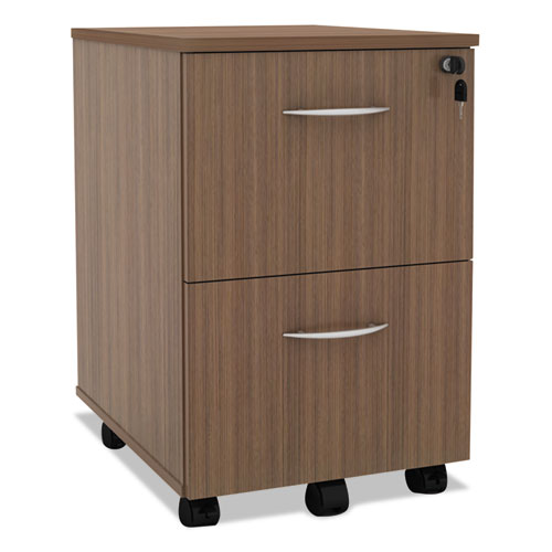 Alera Valencia Series Mobile File-file Pedestal, 15.38w X 20d X 26.63h, Modern Walnut