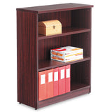 Alera Valencia Series Bookcase, Three-shelf, 31 3-4w X 14d X 39 3-8h, Mahogany