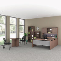 Alera Valencia Series Bookcase, Four-shelf, 31 3-4w X 14d X 54 7-8h, Modern Walnut