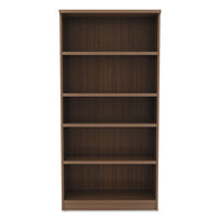Alera Valencia Series Bookcase, Five-shelf, 31 3-4w X 14d X 64 3-4h, Modern Walnut