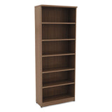 Alera Valencia Series Bookcase, Six-shelf, 31 3-4w X 14d X 80 1-4h, Mod Walnut