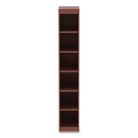 Alera Valencia Series Narrow Profile Bookcase, Six-shelf, 11.81w X 11.81d X 71.73h, Medium Cherry