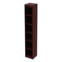 Alera Valencia Series Narrow Profile Bookcase, Six-shelf, 11.81w X 11.81d X 71.73h, Mahogany