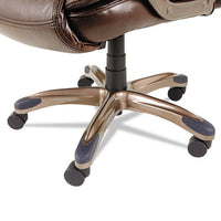 Alera Veon Series Executive High-back Leather Chair, Supports Up To 275 Lbs., Brown Seat-brown Back, Bronze Base