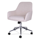 Workspace By Alera Mid-century Task Chair, Supports Up To 275 Lb, 18.9" To 22.24" Seat Height, Cream Seat, Cream Back