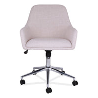 Workspace By Alera Mid-century Task Chair, Supports Up To 275 Lb, 18.9" To 22.24" Seat Height, Cream Seat, Cream Back