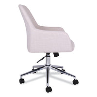 Workspace By Alera Mid-century Task Chair, Supports Up To 275 Lb, 18.9" To 22.24" Seat Height, Cream Seat, Cream Back