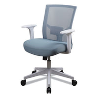 Workspace By Alera Mesh Back Fabric Task Chair, Supports Up To 275 Lb, 17.32" To 21.1" Seat Height, Seafoam Blue Seat-back
