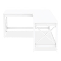 Workspace By Alera L-shaped Farmhouse Desk, 58.27" X 58.27" X 29.53", White