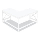 Workspace By Alera L-shaped Farmhouse Desk, 58.27" X 58.27" X 29.53", White