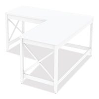 Workspace By Alera L-shaped Farmhouse Desk, 58.27" X 58.27" X 29.53", White