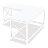 Workspace By Alera L-shaped Farmhouse Desk, 58.27" X 58.27" X 29.53", White