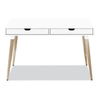 Workspace By Alera Scandinavian Writing Desk, 47.24" X 23.62" X 29.53", White-beigewood