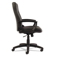 Alera Yr Series Executive High-back Swivel-tilt Leather Chair, Supports Up To 275 Lbs, Black Seat-black Back, Black Base