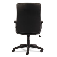 Alera Yr Series Executive High-back Swivel-tilt Leather Chair, Supports Up To 275 Lbs, Black Seat-black Back, Black Base