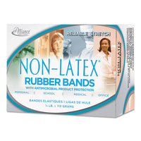 Antimicrobial Non-latex Rubber Bands, Size 117b, 0.06" Gauge, Cyan Blue, 4 Oz Box, 62-box