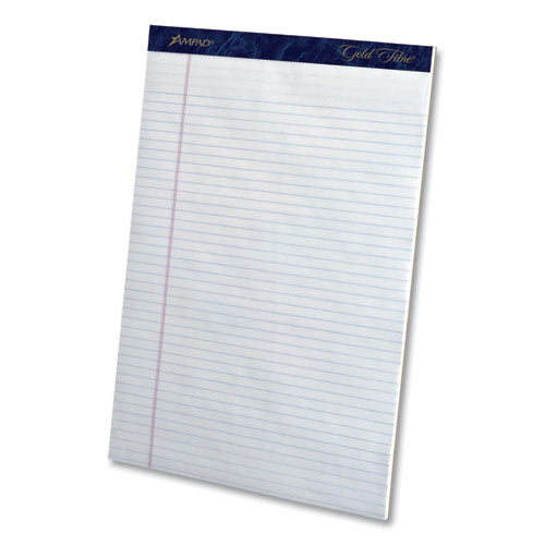 Gold Fibre Writing Pads, Narrow Rule, 8.5 X 11.75, White, 50 Sheets, Dozen