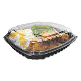 Culinary Basics Microwavable Container, 46.5 Oz, 10.5 X 9.5 X 2.5, Clear-black, 100-carton