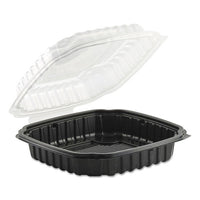 Culinary Basics Microwavable Container, 46.5 Oz, 10.5 X 9.5 X 2.5, Clear-black, 100-carton