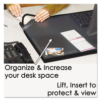 Lift-top Pad Desktop Organizer With Clear Overlay, 31 X 20, Black