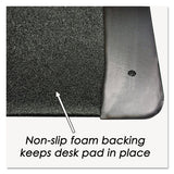 Executive Desk Pad With Antimicrobial Protection, Leather-like Side Panels, 36 X 20, Black