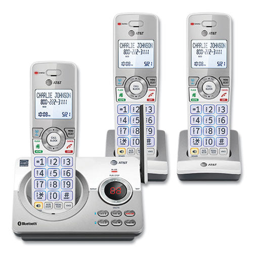 Connect To Cell Dl72310 Cordless Telephone, Base And 2 Additional Handsets, White-silver