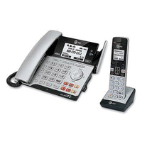 Connect To Cell Tl86103 Two-line Corded-cordless Phone, Corded Base Station And 1 Additional Handset, Black-silver