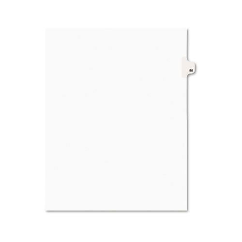 Preprinted Legal Exhibit Side Tab Index Dividers, Avery Style, 10-tab, 80, 11 X 8.5, White, 25-pack, (1080)