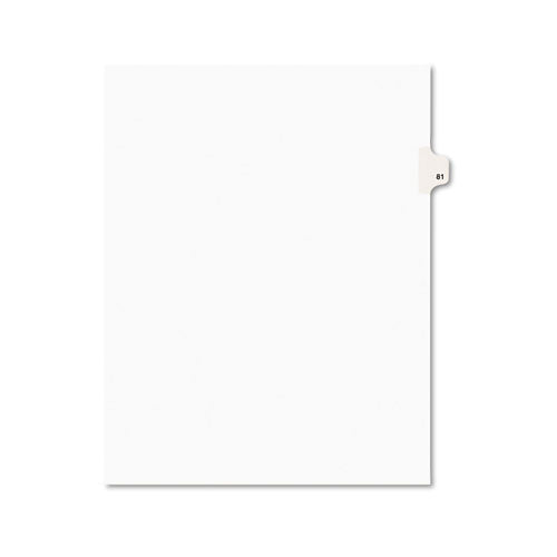 Preprinted Legal Exhibit Side Tab Index Dividers, Avery Style, 10-tab, 81, 11 X 8.5, White, 25-pack, (1081)